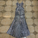 Strappy Sleeveless Maxi Mesh Bodycon Dress